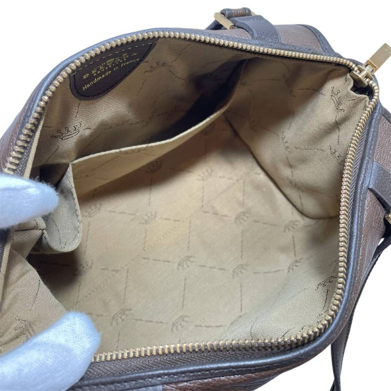 デルボー アストリッド ミニボストンバッグ オールレザー ゴールド金具 DELVAUX ASTRID ハンドバッグ ブラウン 【240001017741】