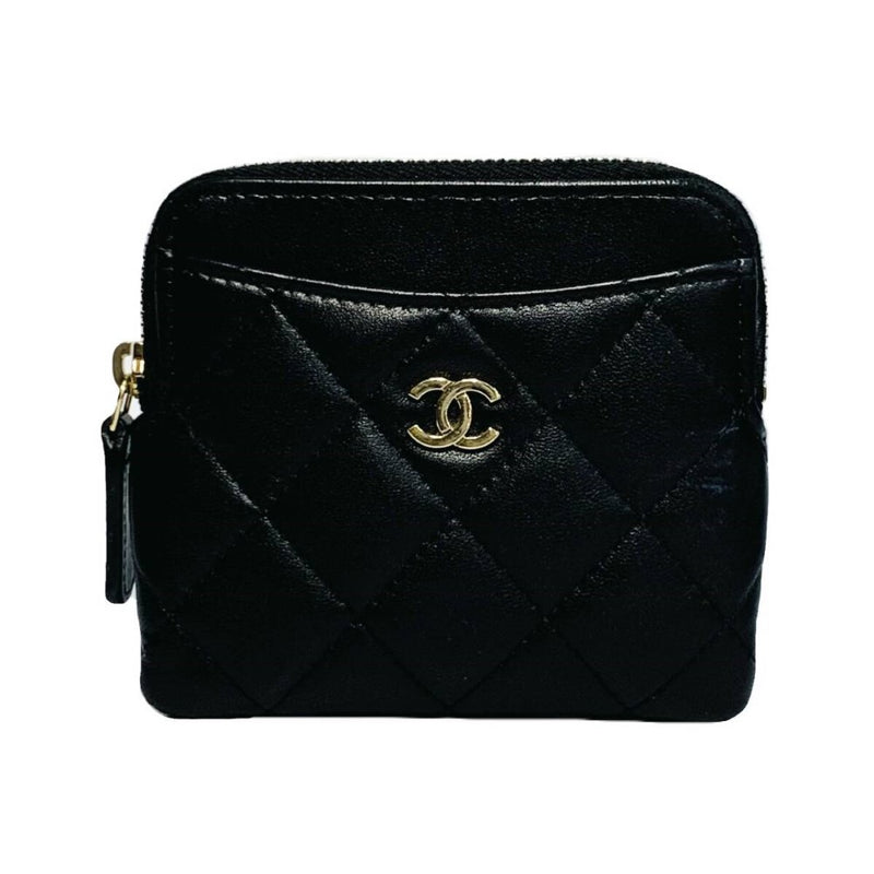 CHANEL シャネル マトラッセコインケース ラムスキン ブラック AP2061 ココマーク 【240005005640】