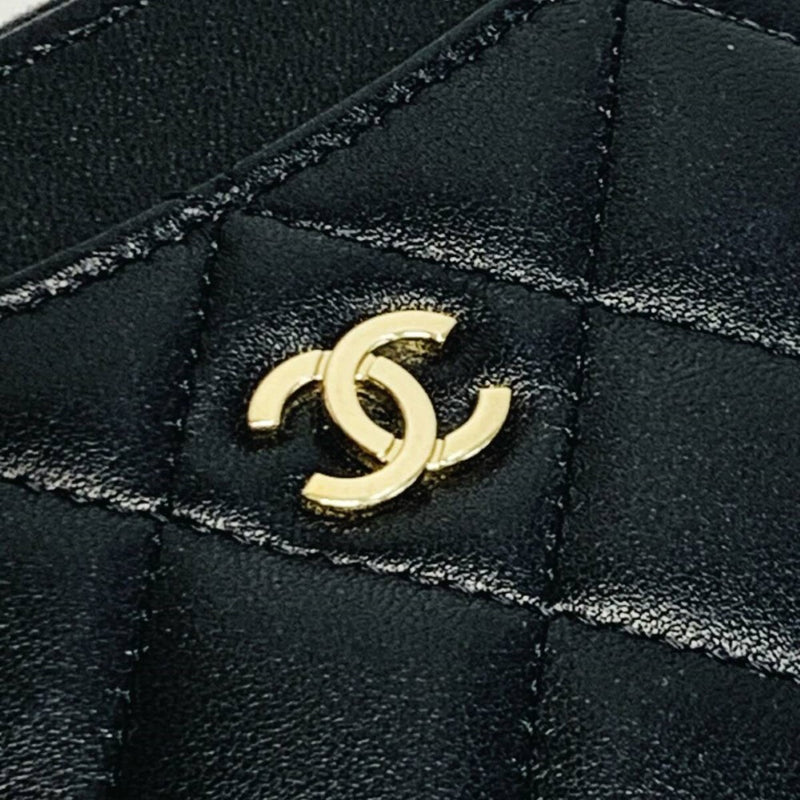 CHANEL シャネル マトラッセコインケース ラムスキン ブラック AP2061 ココマーク 【240005005640】