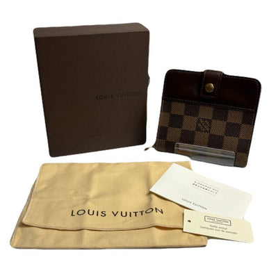 ルイ ヴィトン ダミエ コンパクトジップ N61668 ブラウン LOUIS VUITTON 【2400050059634】