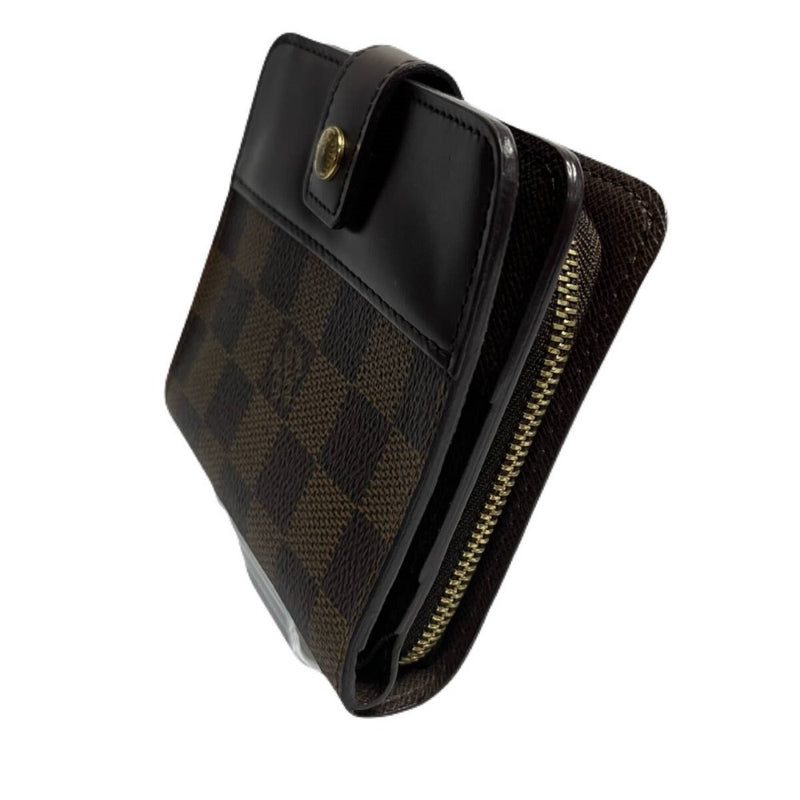 ルイ ヴィトン ダミエ コンパクトジップ N61668 ブラウン LOUIS VUITTON 【2400050059634】