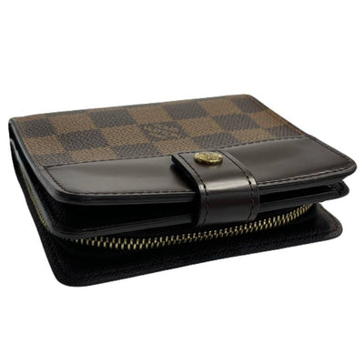 ルイ ヴィトン ダミエ コンパクトジップ N61668 ブラウン LOUIS VUITTON 【2400050059634】