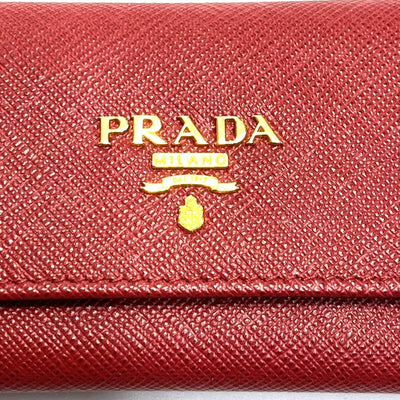 【美品】PRADA プラダ 6連キーケース サフィアーノ レザー レッド 【240005006084】