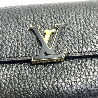 ルイ ヴィトン ポルトフォイユ カプシーヌ コンパクト ノワール レディース 三つ折り財布 M68587 LOUIS VUITTON 【2400050061408】