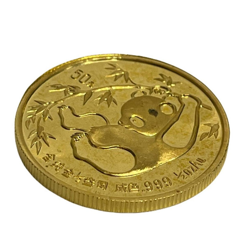 【美品】 純金 中国 金貨 1985年 1/2oz 50元 パンダ金貨 15.5g K24 24金 【240005006172】