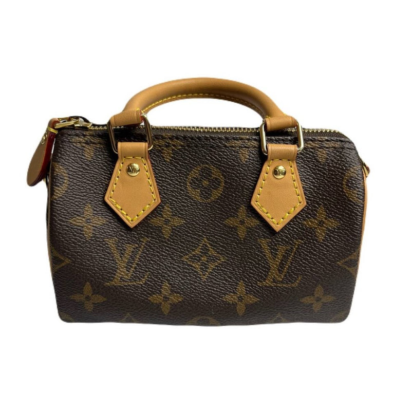 ルイ ヴィトン モノグラム ナノ スピーディ ミニバッグ M81085 ストラップ付き LOUIS VUITTON 【240005006204】