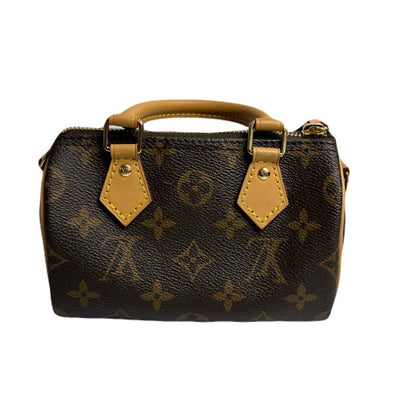 ルイ ヴィトン モノグラム ナノ スピーディ ミニバッグ M81085 ストラップ付き LOUIS VUITTON 【240005006204】