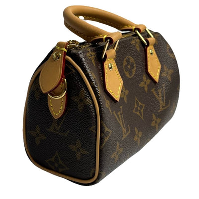 ルイ ヴィトン モノグラム ナノ スピーディ ミニバッグ M81085 ストラップ付き LOUIS VUITTON 【240005006204】