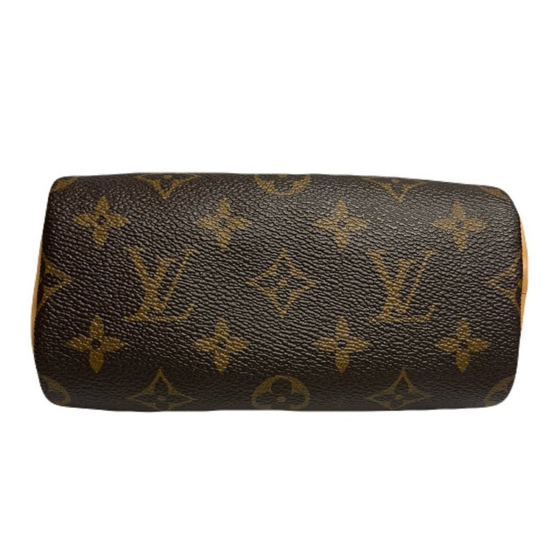 ルイ ヴィトン モノグラム ナノ スピーディ ミニバッグ M81085 ストラップ付き LOUIS VUITTON 【240005006204】