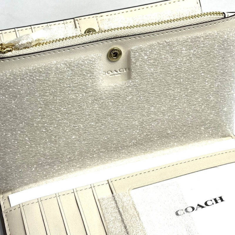 COACH コーチ シグネチャー スリム ジップ ウォレット 二つ折り長財布 C8714 ライトベージュ 【240005006245】