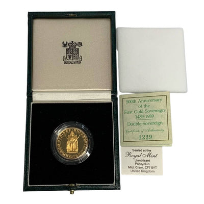 【希少】 1989 ソブリン500周年記念 2ポンド 金貨 Double Sovereign 【240005006256】