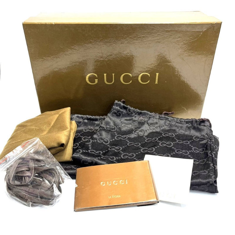 【美品】GUCCI グッチ シェリーライン スニーカー メンズ 靴 シューズ 117711 サイズ：41（約25.5cm) スエード GG ブラウン 【240005006366】