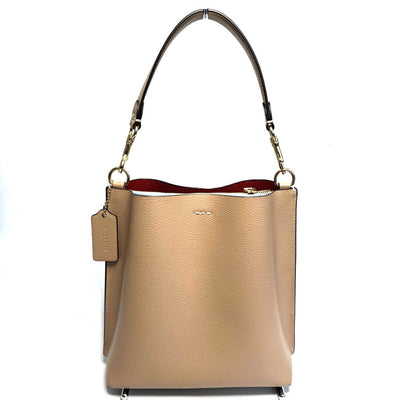 COACH コーチ モリーバケットバッグ22 2Wayバッグ ショルダーバッグ ハンドバッグ レザー ベージュ CA177 【240005006379】