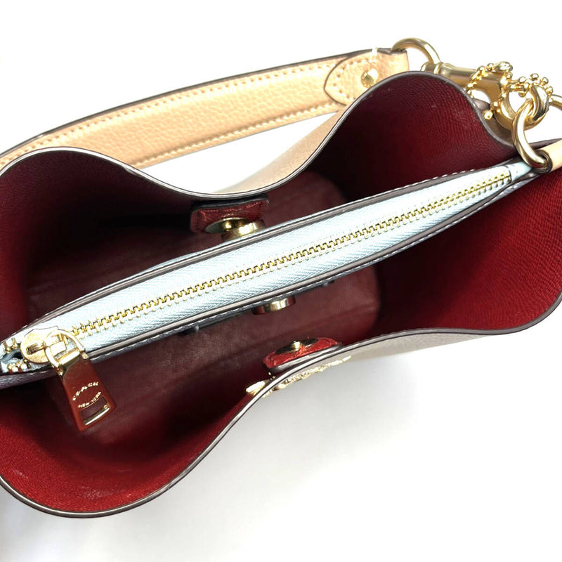 COACH コーチ モリーバケットバッグ22 2Wayバッグ ショルダーバッグ ハンドバッグ レザー ベージュ CA177 【240005006379】