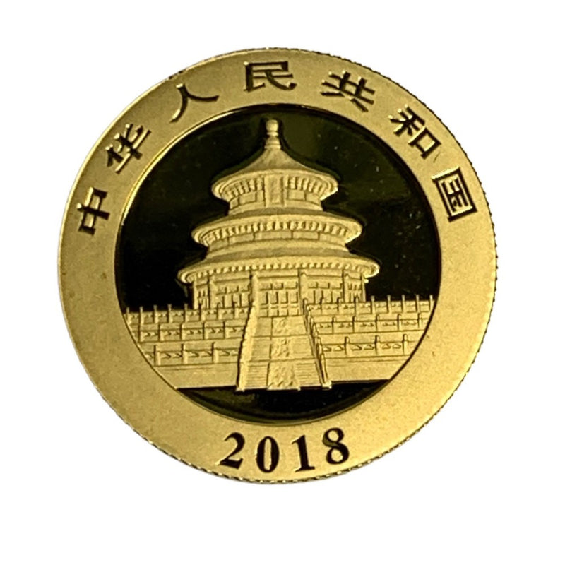 純金 中国 金貨 2018年 100元 パンダ金貨 8g K24 24金 【240005006732】