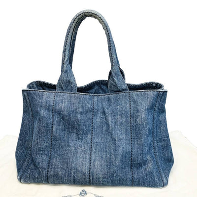 PRADA プラダ カナパ B1877B ハンドバッグ トートバッグ デニム 【240005006762】