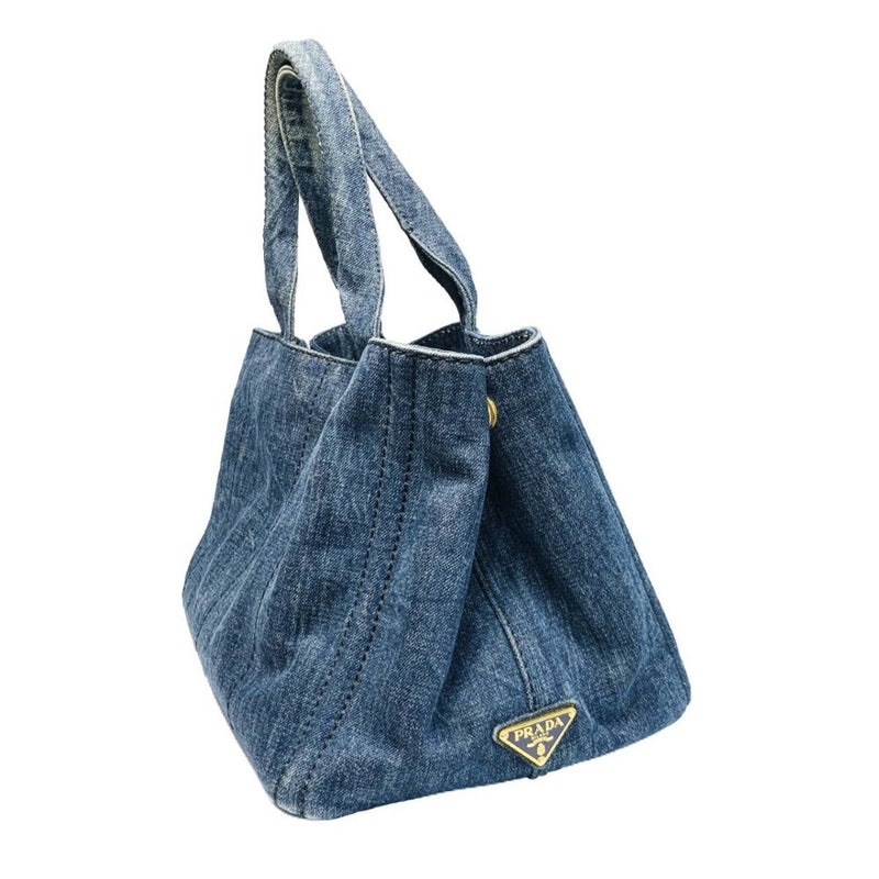 PRADA プラダ カナパ B1877B ハンドバッグ トートバッグ デニム 【240005006762】