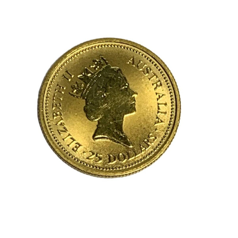 純金 1987年 オーストラリア ナゲット金貨 1/4オンス 金貨 7.8g K24 24金 【240005006812】