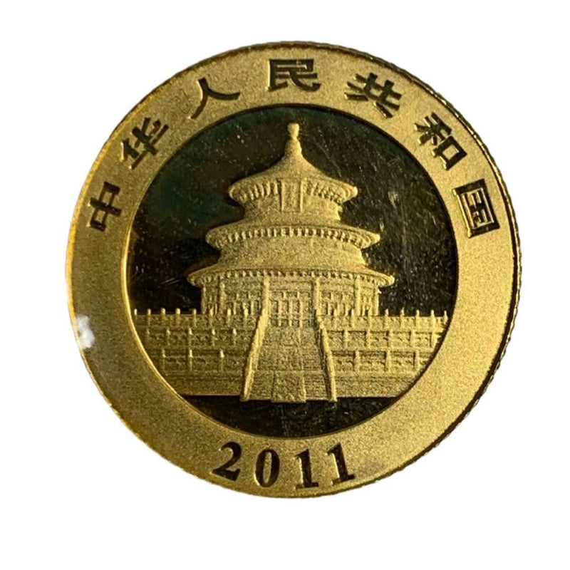 純金 中国 金貨 2011年 50元 親子 パンダ金貨 1/10oz K24 24金 【240005006813】