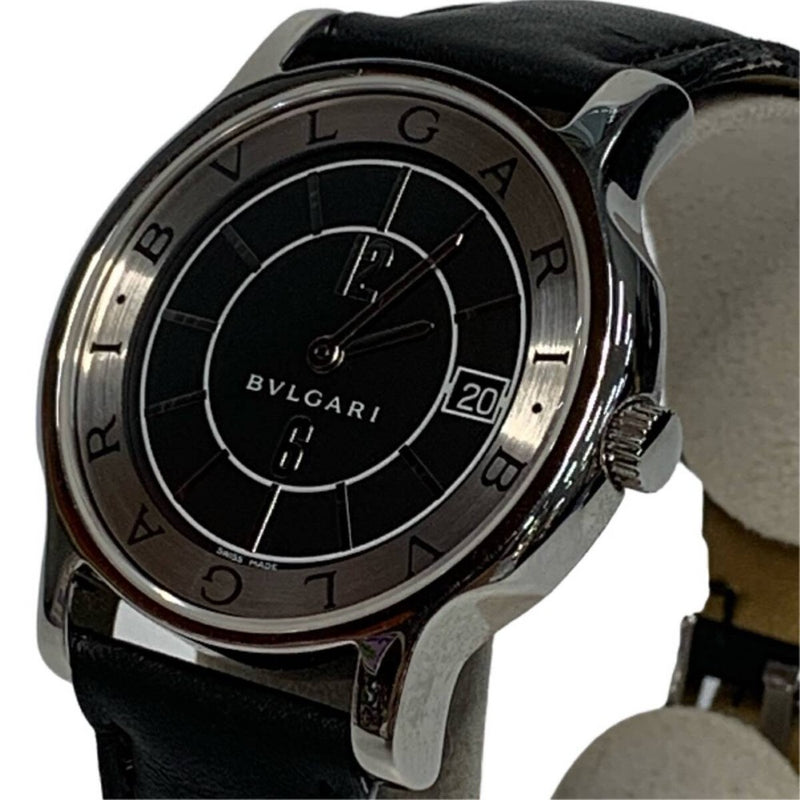 BVLGARI ブルガリ ブルガリブルガリ ソロテンポ メンズ クォーツ 腕時計 ST35S ブラック 稼動品 【240005006846】