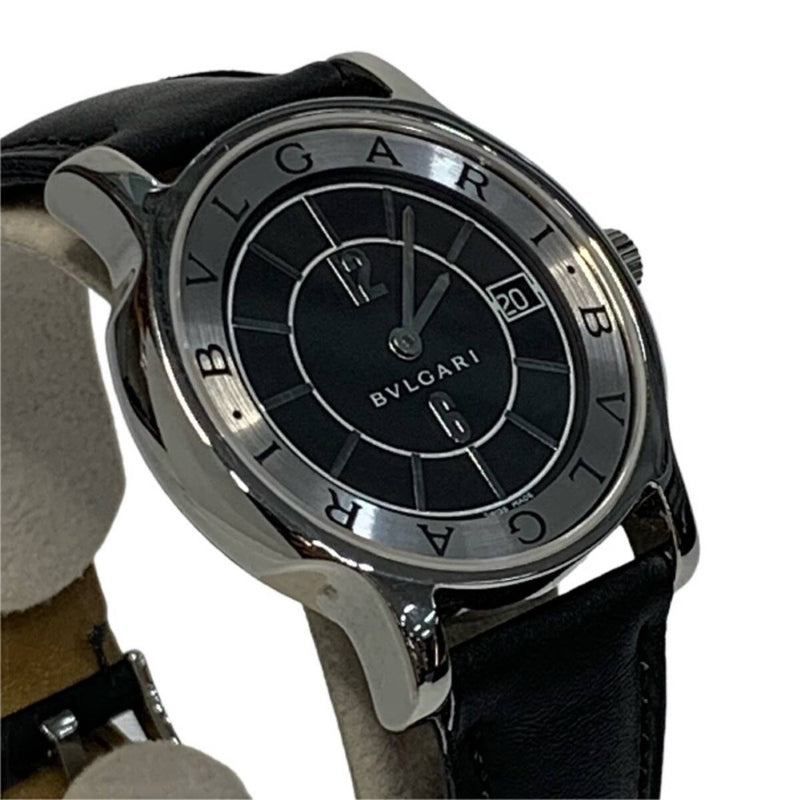 BVLGARI ブルガリ ブルガリブルガリ ソロテンポ メンズ クォーツ 腕時計 ST35S ブラック 稼動品 【240005006846】