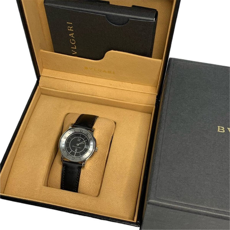 BVLGARI ブルガリ ブルガリブルガリ ソロテンポ メンズ クォーツ 腕時計 ST35S ブラック 稼動品 【240005006846】