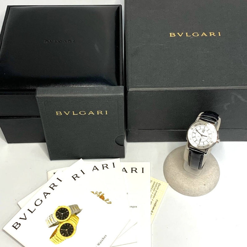 BVLGARI ブルガリ ブルガリブルガリ ソロテンポ レディース クォーツ 腕時計 ST29S ホワイト 稼動品 【240005006847】