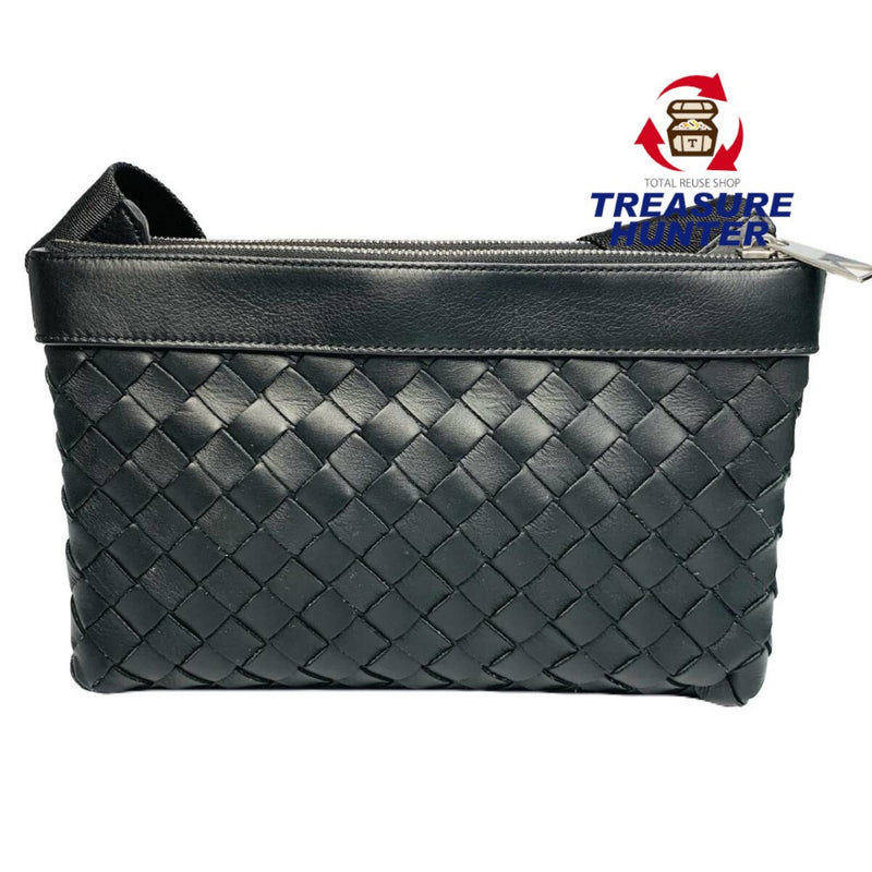 BOTTEGA VENETA ボッテガヴェネタ イントレチャートデュオ ショルダーバッグ クロスボディ レザー ブラック 651938 【240005006879】