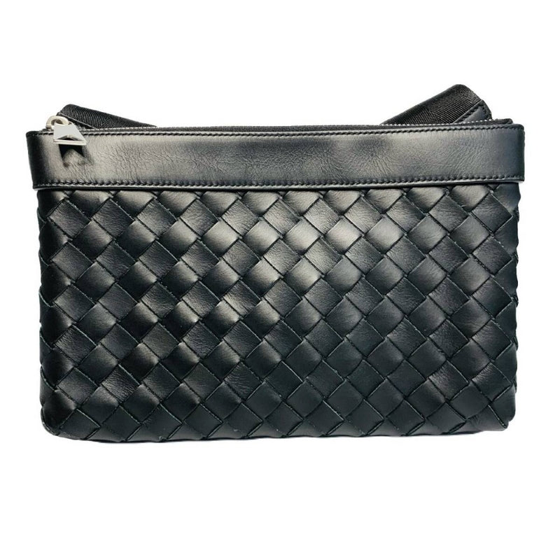 BOTTEGA VENETA ボッテガヴェネタ イントレチャートデュオ ショルダーバッグ クロスボディ レザー ブラック 651938 【240005006879】