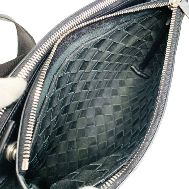 BOTTEGA VENETA ボッテガヴェネタ イントレチャートデュオ ショルダーバッグ クロスボディ レザー ブラック 651938 【240005006879】
