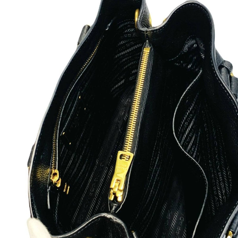 PRADA プラダ レザー 2wayハンドバッグ ショルダーバッグ ブラック 1BA058 【240005007016】