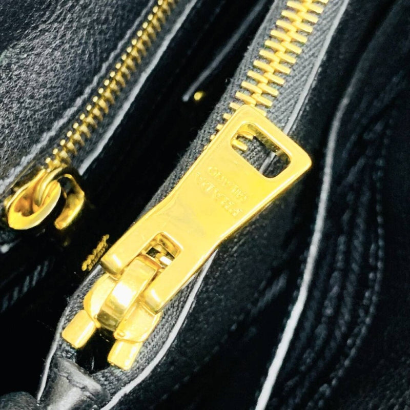 PRADA プラダ レザー 2wayハンドバッグ ショルダーバッグ ブラック 1BA058 【240005007016】