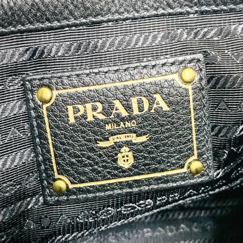 PRADA プラダ レザー 2wayハンドバッグ ショルダーバッグ ブラック 1BA058 【240005007016】
