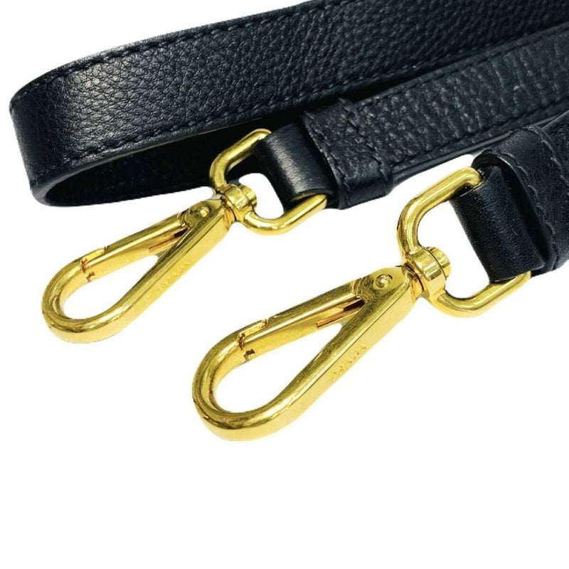 PRADA プラダ レザー 2wayハンドバッグ ショルダーバッグ ブラック 1BA058 【240005007016】