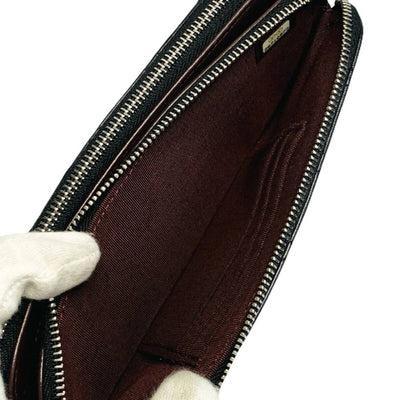CHANEL シャネル マトラッセ チェーンウォレット A82527 ココマーク ラムスキン ブラック 【240005007046】