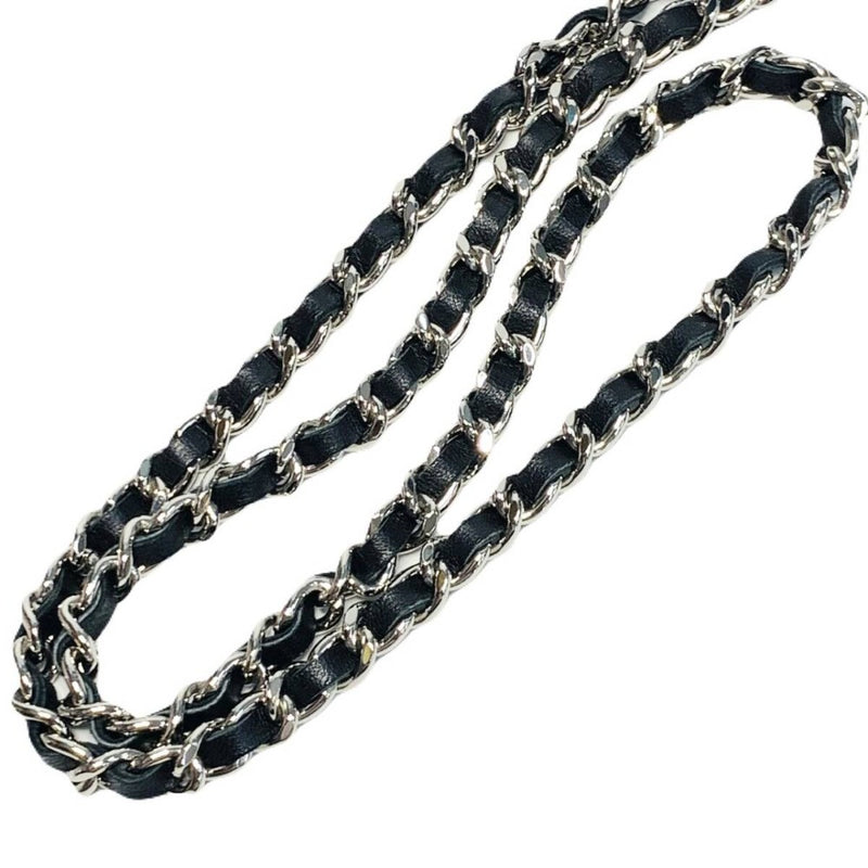 CHANEL シャネル マトラッセ チェーンウォレット A82527 ココマーク ラムスキン ブラック 【240005007046】