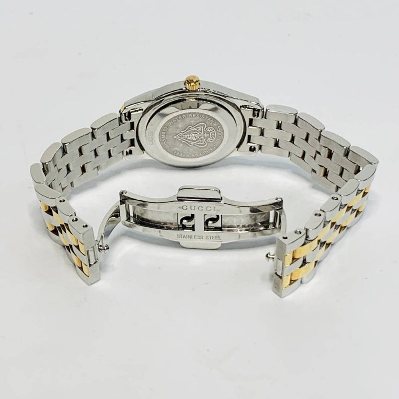 GUCCI グッチ レディース 腕時計 クオーツ 5500L シェル文字盤 SS GP コンビ 稼動品 【240005007053】
