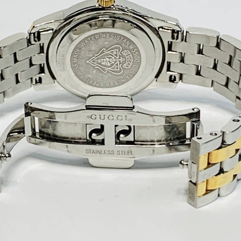 GUCCI グッチ レディース 腕時計 クオーツ 5500L シェル文字盤 SS GP コンビ 稼動品 【240005007053】