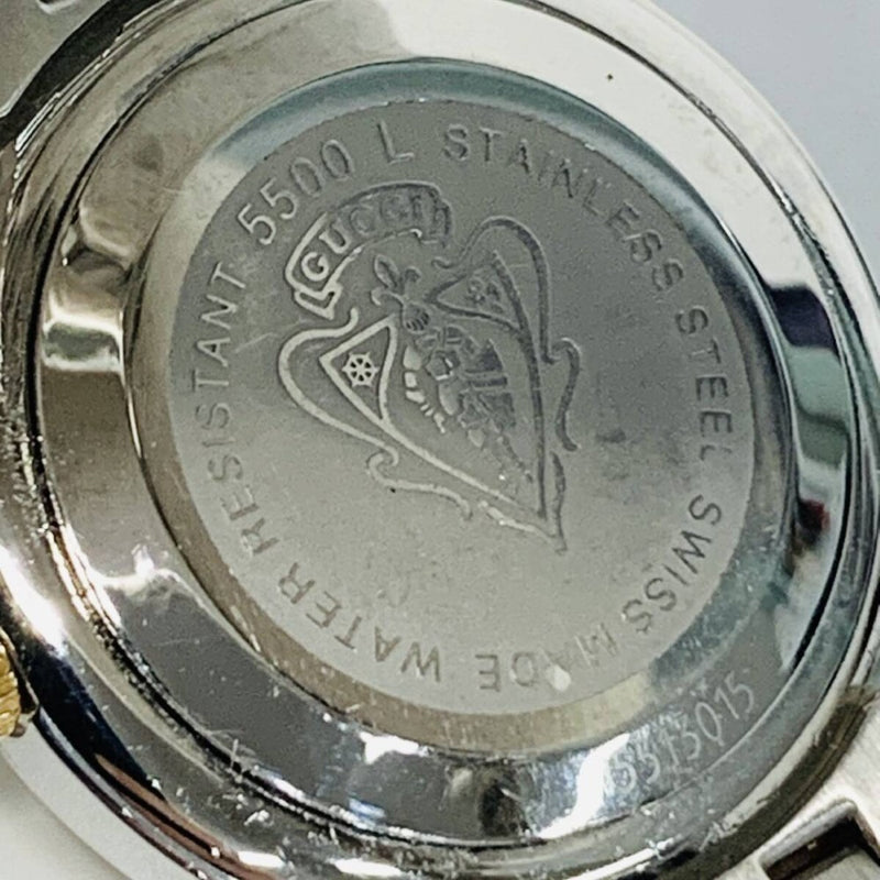 GUCCI グッチ レディース 腕時計 クオーツ 5500L シェル文字盤 SS GP コンビ 稼動品 【240005007053】