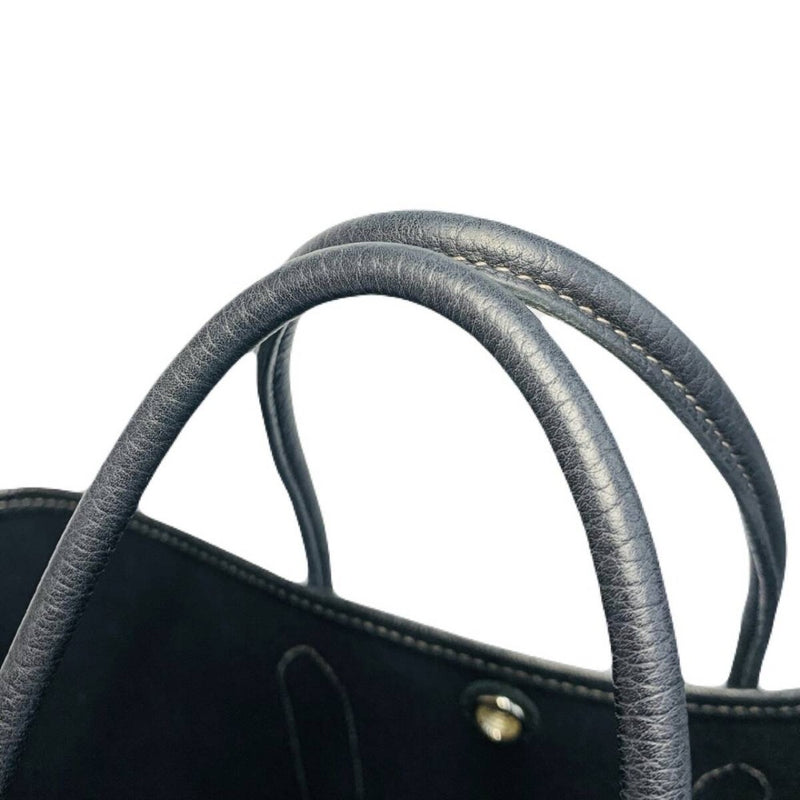 HERMES エルメス ガーデンパーティーTPM トートバッグ　ハンドバッグ ブラック トワルアッシュ ネゴンダ □O刻印 【240005007123】