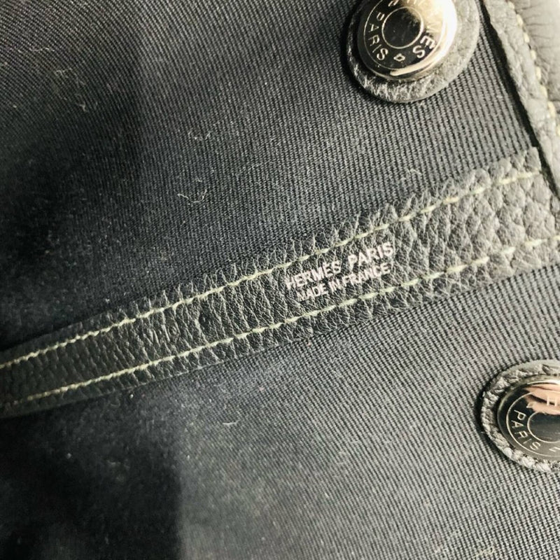 HERMES エルメス ガーデンパーティーTPM トートバッグ　ハンドバッグ ブラック トワルアッシュ ネゴンダ □O刻印 【240005007123】