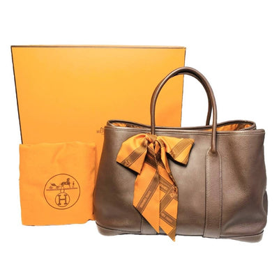 HERMES エルメス ガーデンツイリーTPM ハバナ スイフト ブラウン トートバッグ 【240005007184】