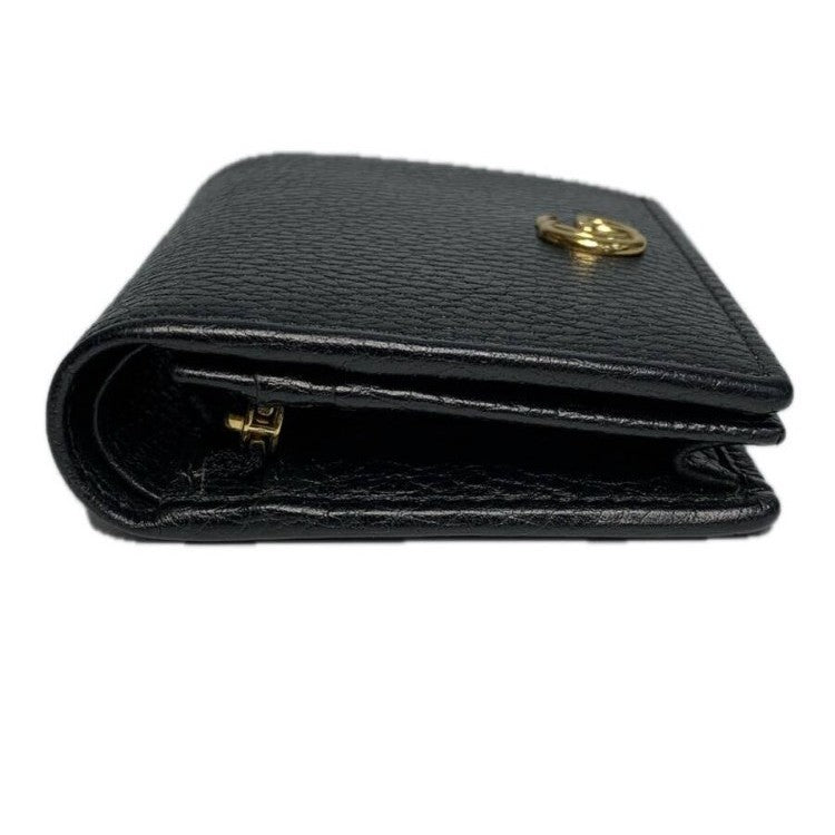 GUCCI グッチ GGマーモントコンパクトウォレット レザー ブラック 456126 【240005007185】