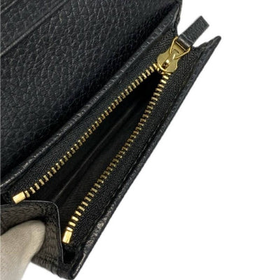 GUCCI グッチ GGマーモントコンパクトウォレット レザー ブラック 456126 【240005007185】
