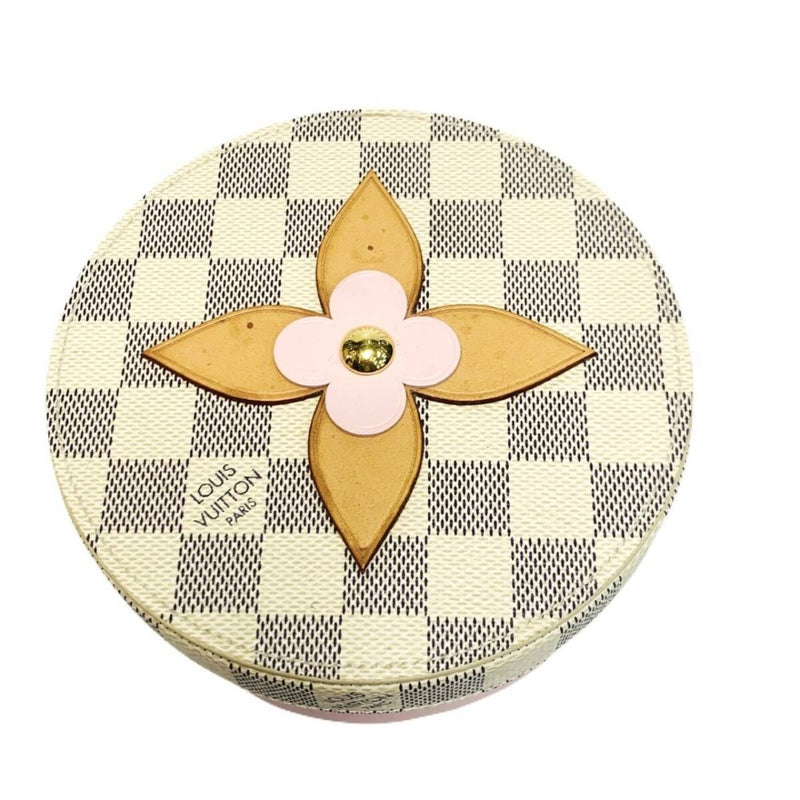 ルイ ヴィトン ダミエ　アズール ボワット ウジェニ MM 小物入れ GI0378 ホワイト ピンク LOUIS VUITTON  【240005007321】
