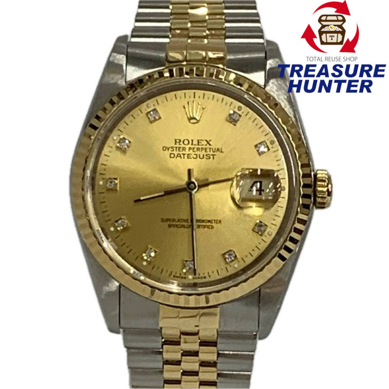 ROLEX ロレックス デイトジャスト 10Pダイヤ 16233G X番 自動巻き メンズ 腕時計 【240005007438】