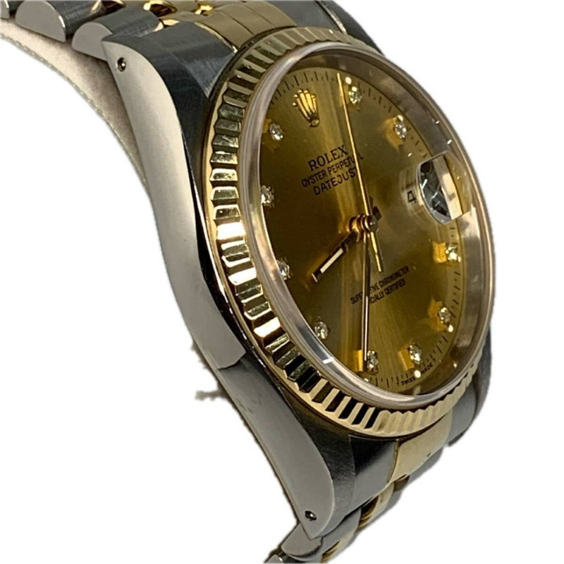 ROLEX ロレックス デイトジャスト 10Pダイヤ 16233G X番 自動巻き メンズ 腕時計 【240005007438】