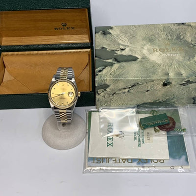 ROLEX ロレックス デイトジャスト 10Pダイヤ 16233G X番 自動巻き メンズ 腕時計 【240005007438】
