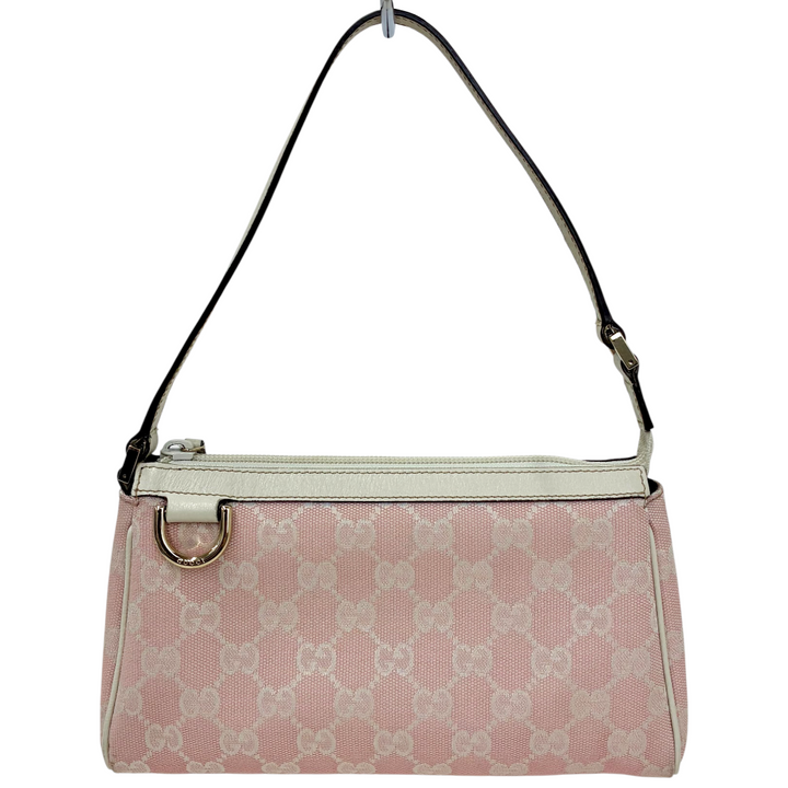GUCCI GGキャンバス アクセサリーポーチ 145750 ピンク×ホワイト