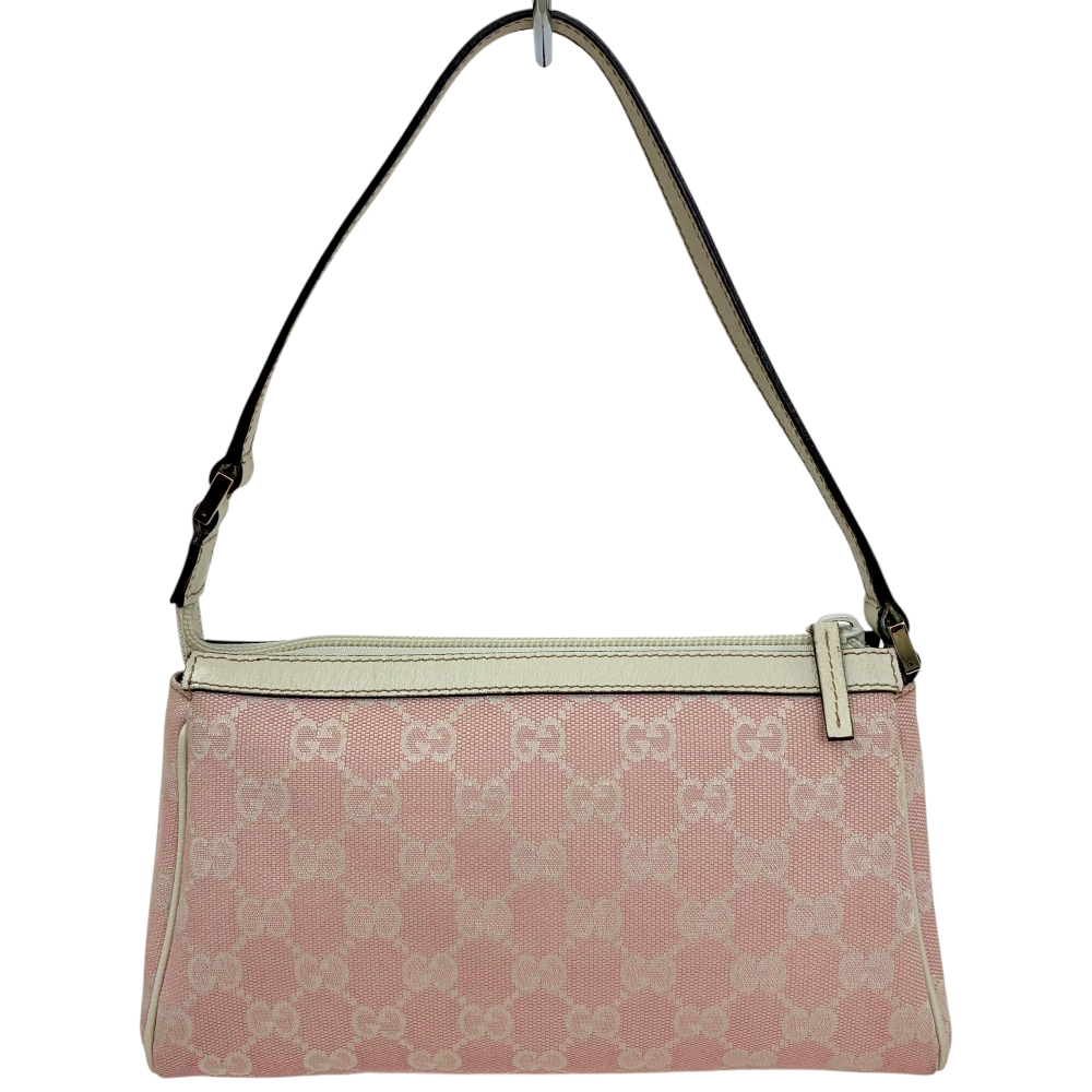 GUCCI GGキャンバス アクセサリーポーチ 145750 ピンク×ホワイト